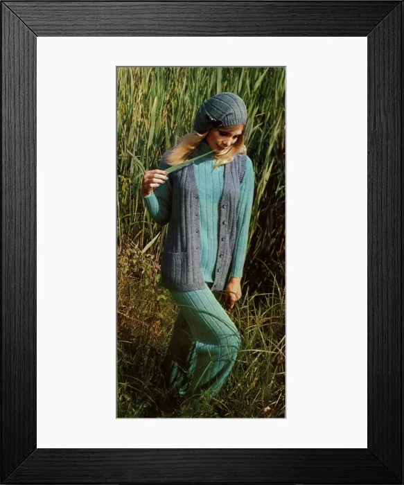 Framed Print : Womans Fashion Knitwear, Top, Trousers and Waistcoat Framed Print : Womans Fashion Knitwear, Top, Trousers and Waistcoat