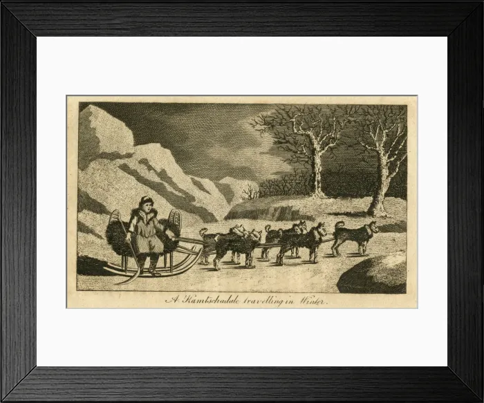 Framed Print : A Kamtschadale travelling in Winter Framed Print : A Kamtschadale travelling in Winter