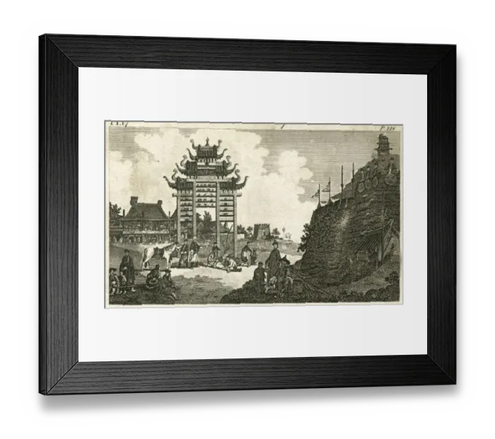 Framed Print : A Pai-Loo and a Chinese Fortress Framed Print : A Pai-Loo and a Chinese Fortress