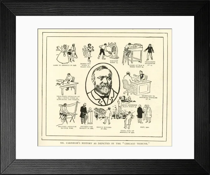 Framed Print : Andrew Carnegies history, Chicago Tribune Framed Print : Andrew Carnegies history, Chicago Tribune