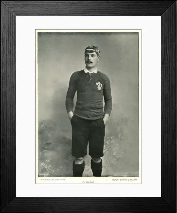 Framed Print : F Mills, Wales International Rugby player Framed Print : F Mills, Wales International Rugby player
