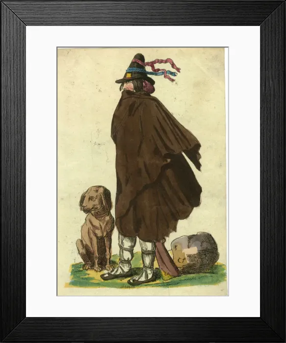 Framed Print : Italian brigand and his dog Framed Print : Italian brigand and his dog