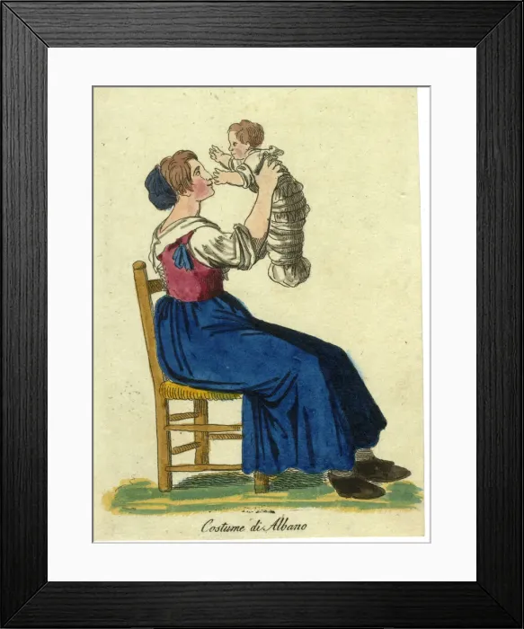 Framed Print : Italian woman in traditional costume of Albano, Rome Framed Print : Italian woman in traditional costume of Albano, Rome
