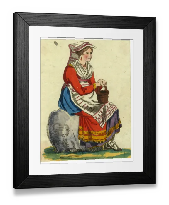 Framed Print : Italian woman in traditional costume Framed Print : Italian woman in traditional costume