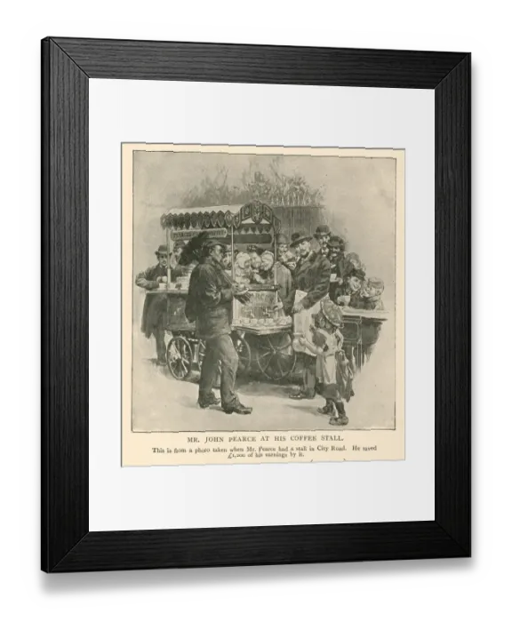 Framed Print : John Pearce at his coffee stall, City Road, London Framed Print : John Pearce at his coffee stall, City Road, London
