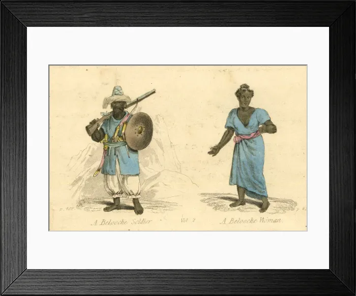 Framed Print : Belooche Soldier and Belooche Woman Framed Print : Belooche Soldier and Belooche Woman