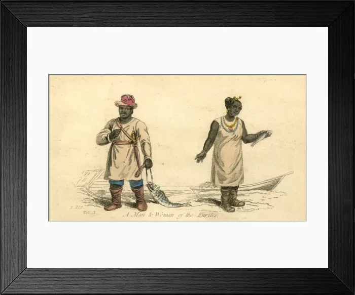 Framed Print : Man and Woman of the Kuril Islands, Russia Framed Print : Man and Woman of the Kuril Islands, Russia