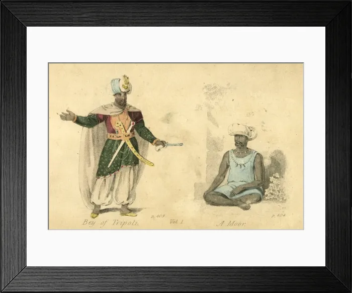 Framed Print : Bey of Tripoli and a Moor Framed Print : Bey of Tripoli and a Moor