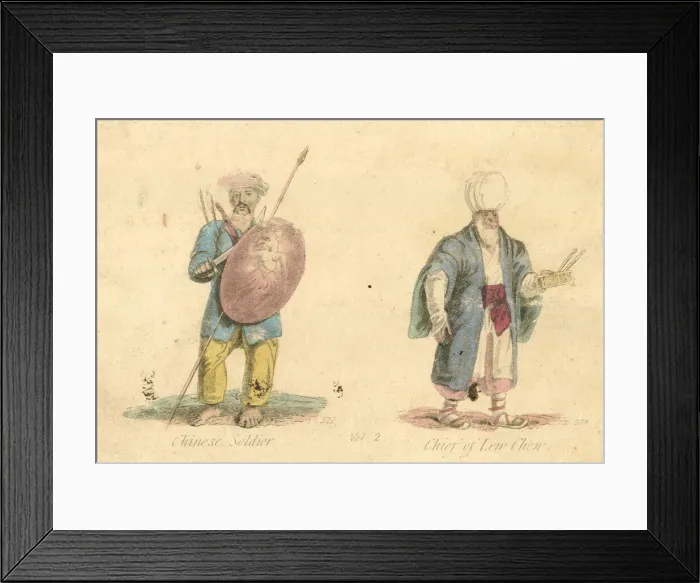 Framed Print : Chinese Soldier and Chief of Lew Chew Framed Print : Chinese Soldier and Chief of Lew Chew