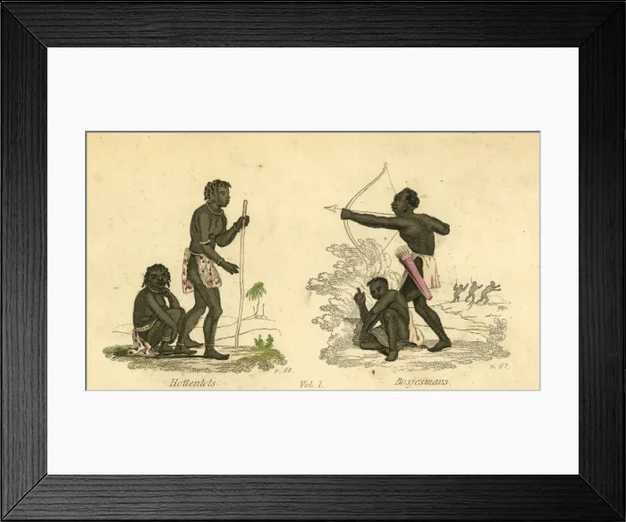 Framed Print : Hottentots and Bosjesmans of South Africa Framed Print : Hottentots and Bosjesmans of South Africa