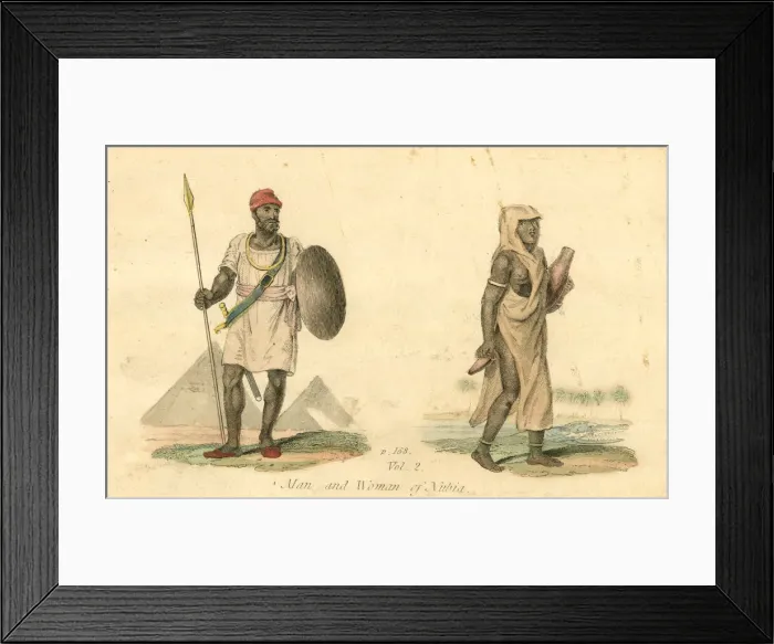 Framed Print : Man and Woman of Nubia Framed Print : Man and Woman of Nubia