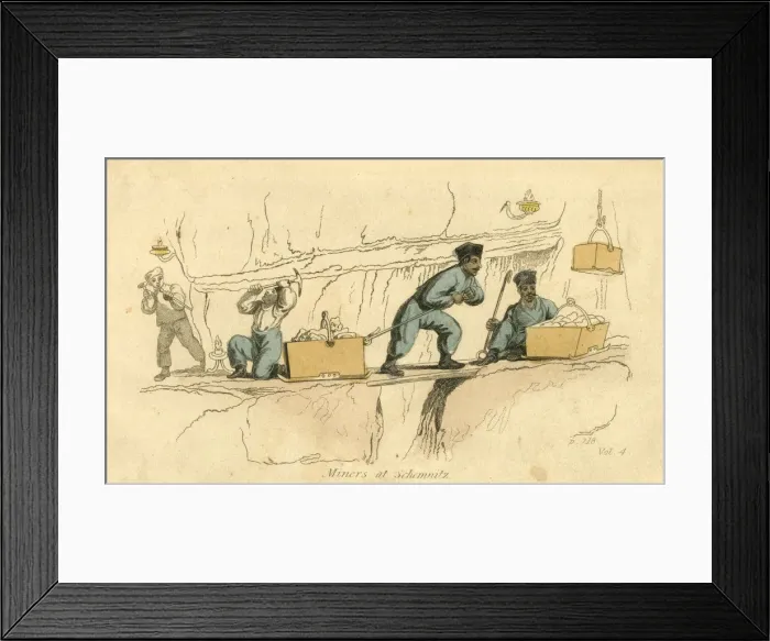 Framed Print : Miners at Schemnitz, Slovakia Framed Print : Miners at Schemnitz, Slovakia