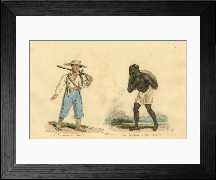 Framed Print : Portuguese Major and Indian Letter Carrier Framed Print : Portuguese Major and Indian Letter Carrier