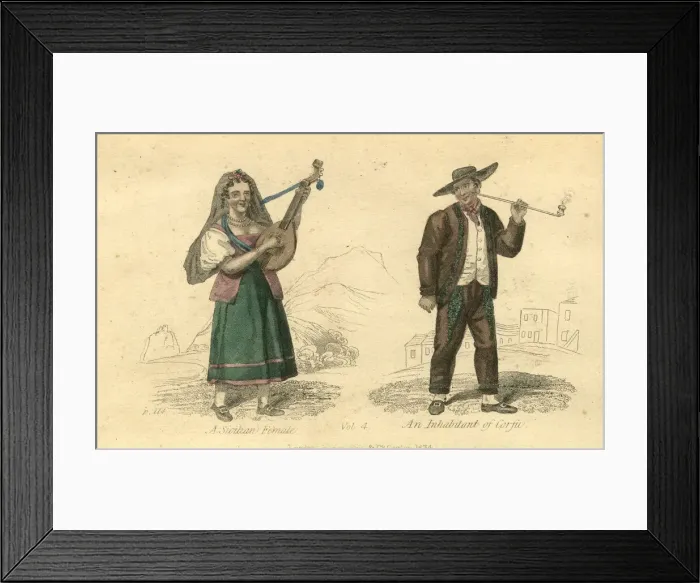 Framed Print : Sicilian Woman and Man of Corfu Framed Print : Sicilian Woman and Man of Corfu