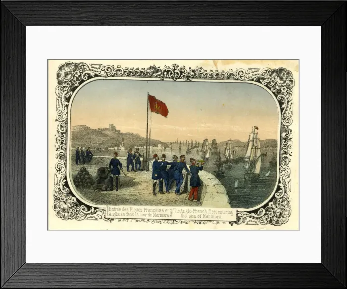Framed Print : Anglo-French fleet entering the Sea of Marmora Framed Print : Anglo-French fleet entering the Sea of Marmora
