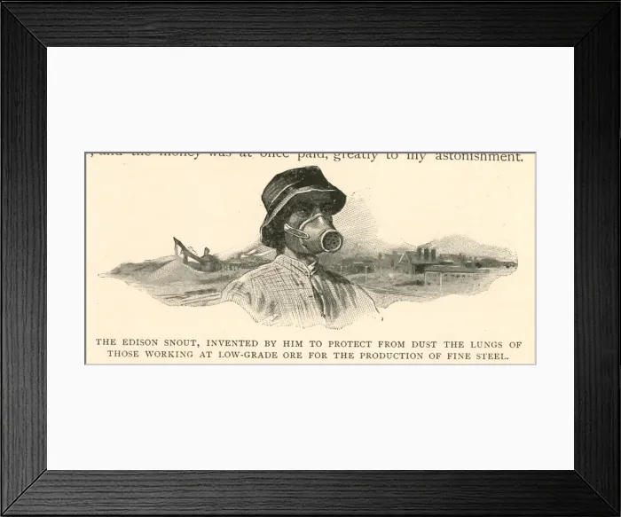 Framed Print : Edison Snout, protection from industrial dust Framed Print : Edison Snout, protection from industrial dust