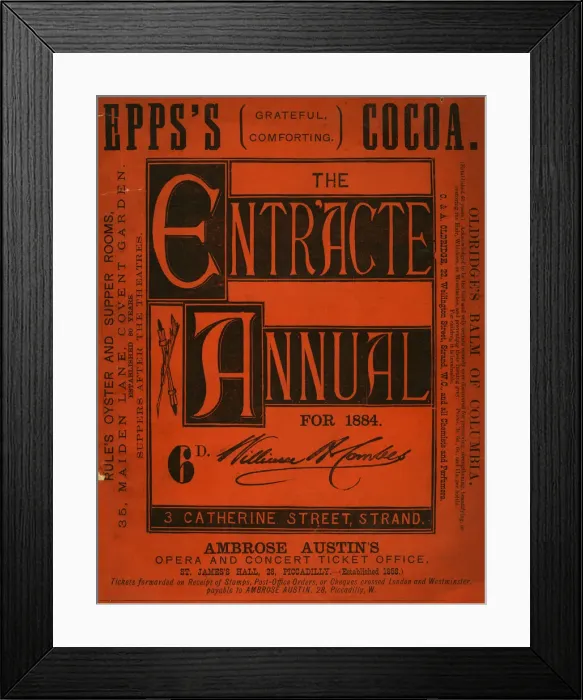 Framed Print : Cover design, The Entr acte Annual for 1884 Framed Print : Cover design, The Entr acte Annual for 1884