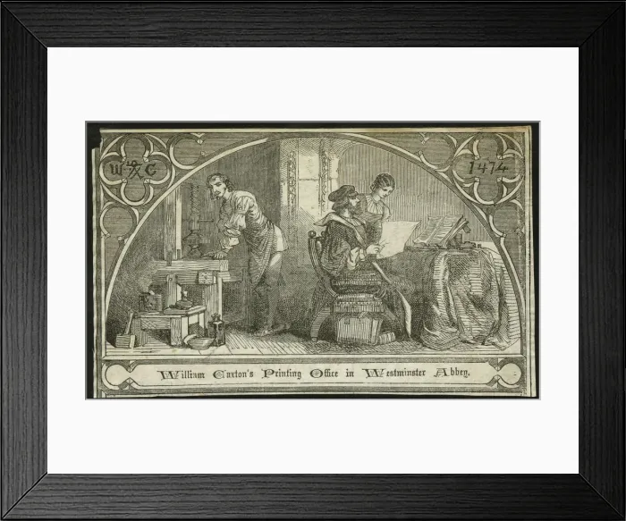 Framed Print : William Caxtons Printing Office in Westminster Abbey Framed Print : William Caxtons Printing Office in Westminster Abbey