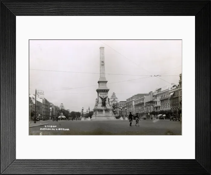 Framed Print : Monument in Avenida da Liberdade, Lisbon, Portugal