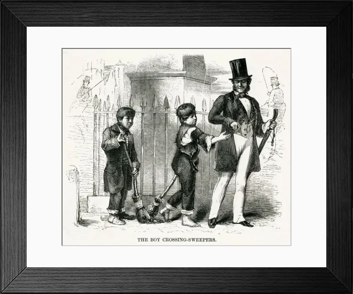Framed Print : Boys crossing-sweepers Framed Print : Boys crossing-sweepers
