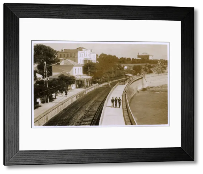 Framed Print : Railway station, Estoril, Cascais, Portugal Framed Print : Railway station, Estoril, Cascais, Portugal