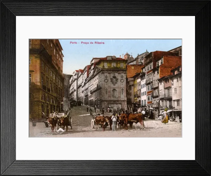 Framed Print : Praca da Ribeira, Porto, northern Portugal Framed Print : Praca da Ribeira, Porto, northern Portugal