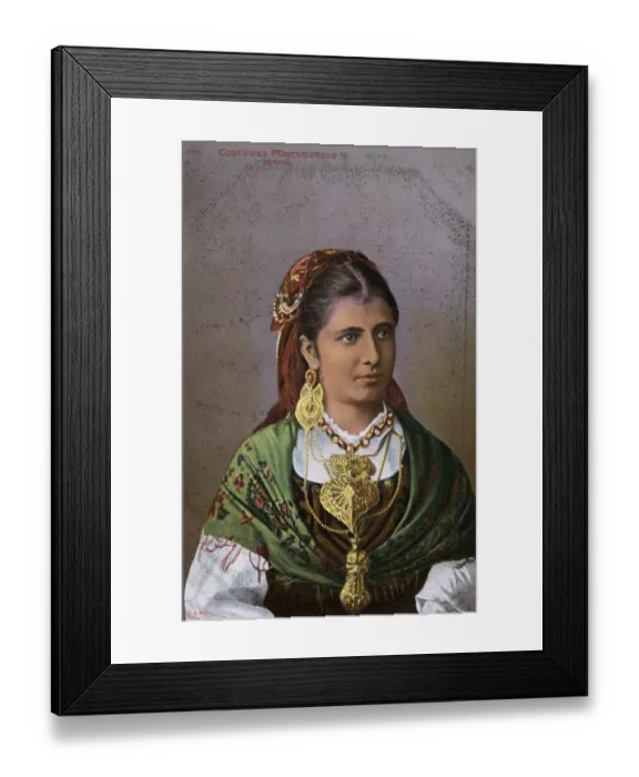 Framed Print : Young woman in traditional costume, Minho, Portugal Framed Print : Young woman in traditional costume, Minho, Portugal