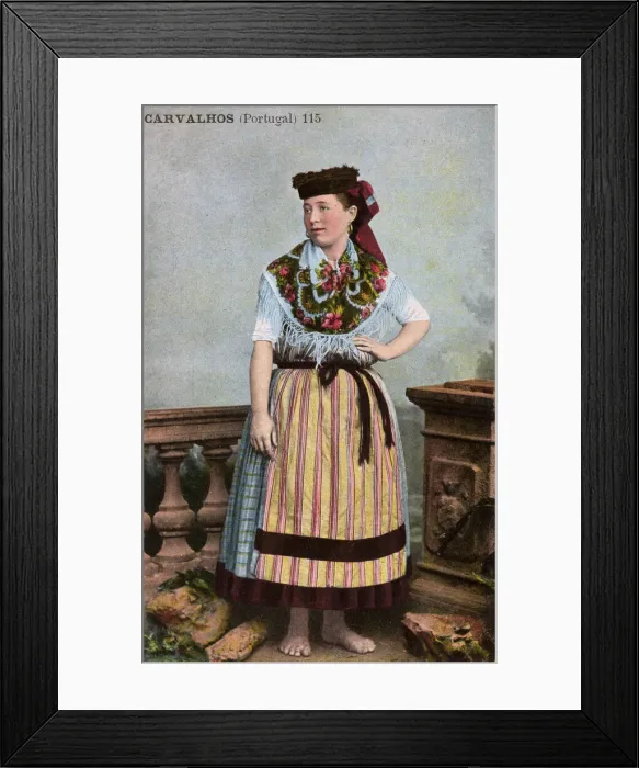 Framed Print : Young woman in traditional costume, Carvalhos, Portugal Framed Print : Young woman in traditional costume, Carvalhos, Portugal