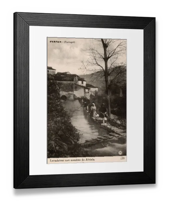 Framed Print : Washerwomen at Pernes, Santarem district, Portugal Framed Print : Washerwomen at Pernes, Santarem district, Portugal