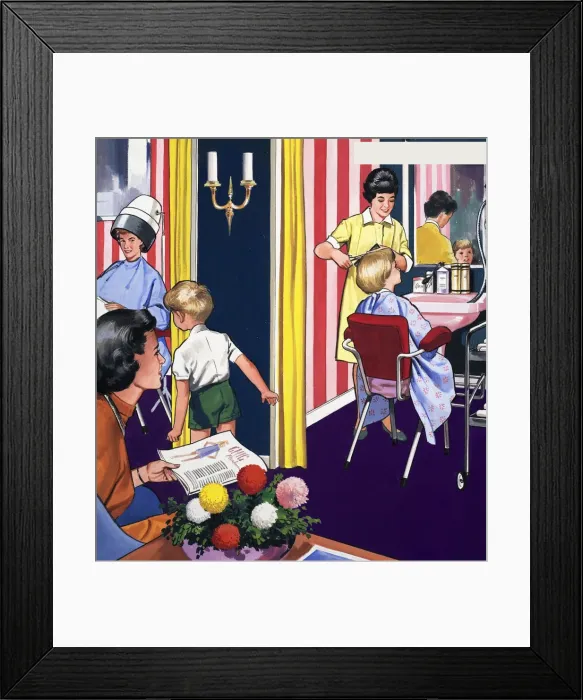 Framed Print : At the hairdressers Framed Print : At the hairdressers