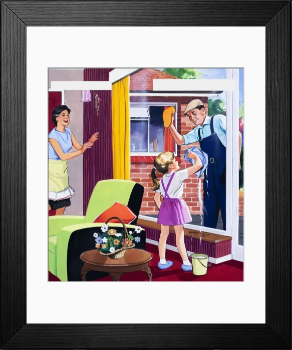 Framed Print : Window Cleaner Framed Print : Window Cleaner