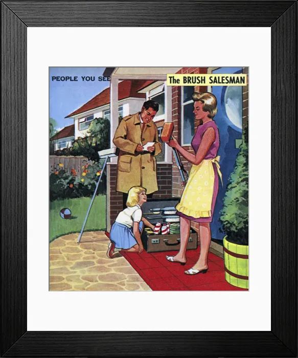 Framed Print : The Brush Salesman Framed Print : The Brush Salesman