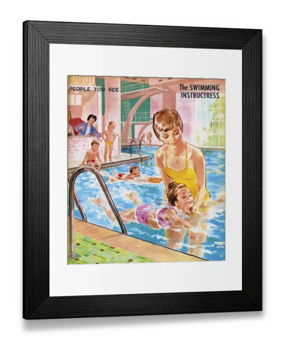 Framed Print : People You See: The Swimming Instructress Framed Print : People You See: The Swimming Instructress