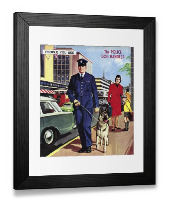 Framed Print : The Police Dog Handler Framed Print : The Police Dog Handler