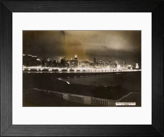 Framed Print : Skyline by night, Chicago, Illinois, USA Framed Print : Skyline by night, Chicago, Illinois, USA