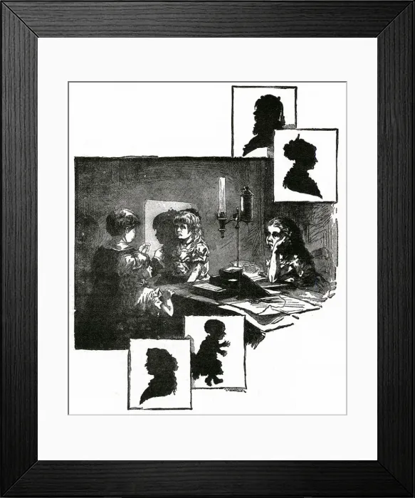 Framed Print : Silhouette drawing 1886 Framed Print : Silhouette drawing 1886