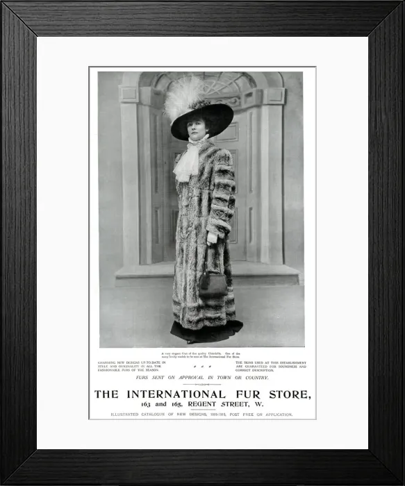 Framed Print : Advert for International Fur Store 1909 Framed Print : Advert for International Fur Store 1909