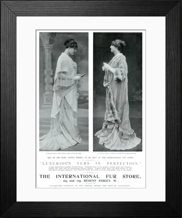 Framed Print : Advert for International Fur Store 1909 Framed Print : Advert for International Fur Store 1909