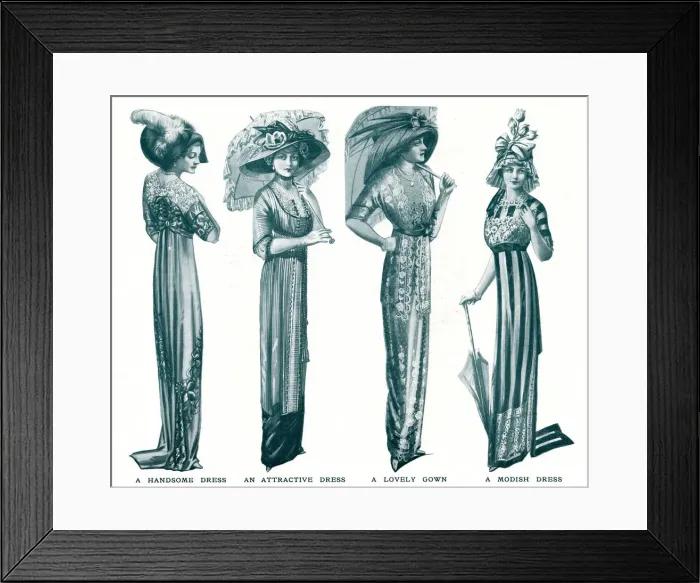 Framed Print : Fashionable dresses for women 1911 Framed Print : Fashionable dresses for women 1911