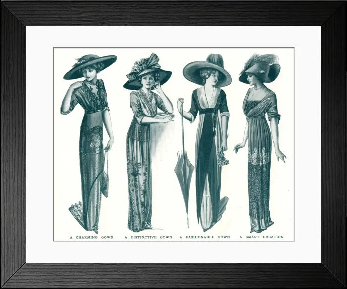Framed Print : Fashionable dresses for women 1911 Framed Print : Fashionable dresses for women 1911