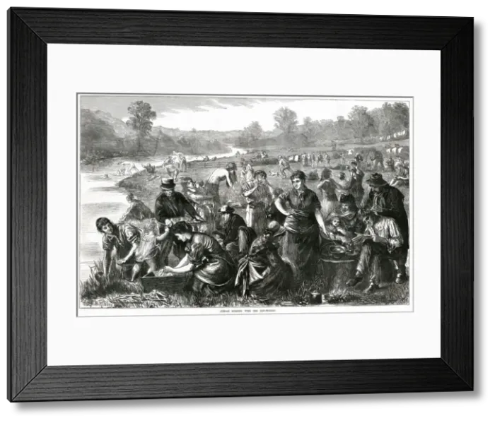 Framed Print : Sunday morning with hop-pickers 1871 Framed Print : Sunday morning with hop-pickers 1871