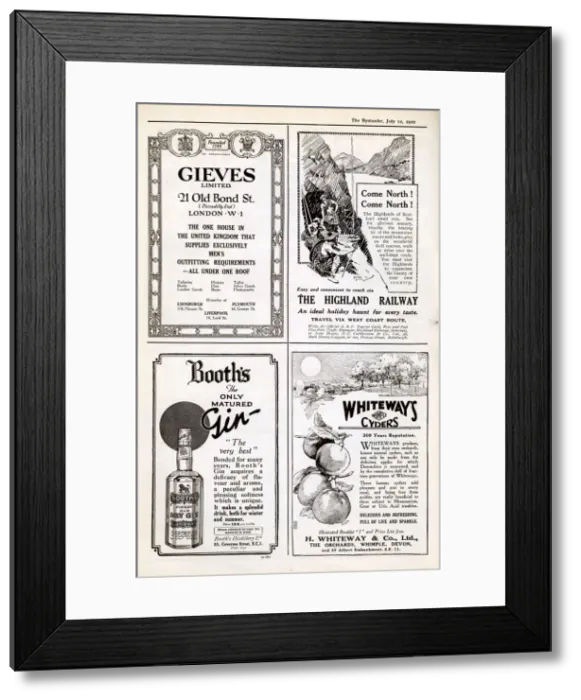 Framed Print : Adverts including for the Highland Railway Framed Print : Adverts including for the Highland Railway