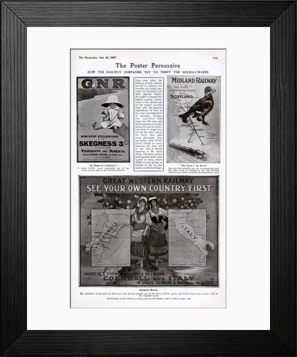 Framed Print : The poster persuasive, travel advertising, 1907 Framed Print : The poster persuasive, travel advertising, 1907