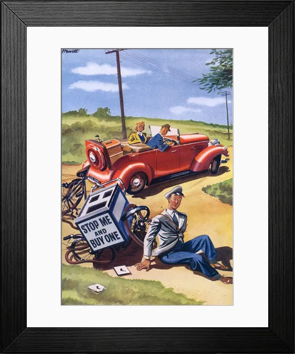 Framed Print : Stop Me and Buy One - ice cream cartoon Framed Print : Stop Me and Buy One - ice cream cartoon