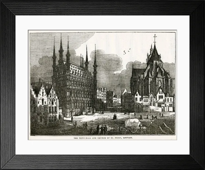 Framed Print : Town-Hall & St. Peters Church, Leuven Framed Print : Town-Hall & St. Peters Church, Leuven
