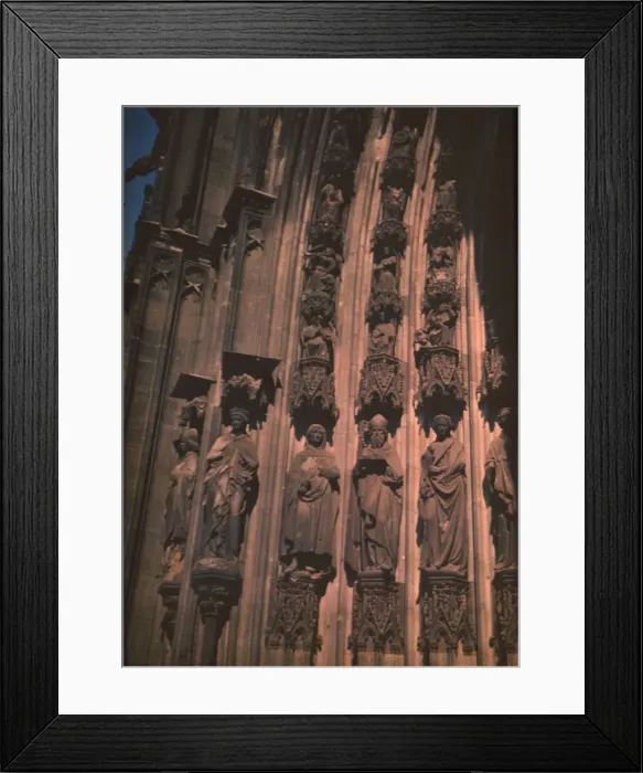 Framed Print : Figures on the facade of Cologne Cathedral, Cologne, Germany Framed Print : Figures on the facade of Cologne Cathedral, Cologne, Germany