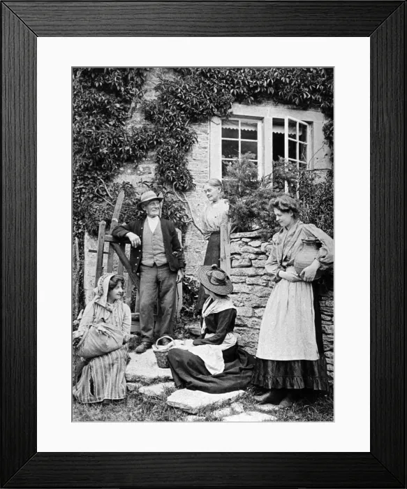 Framed Print : Villagers having conversation, 1890s Framed Print : Villagers having conversation, 1890s