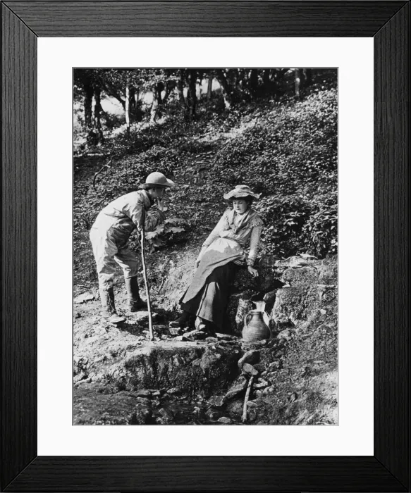 Framed Print : A tryst at the spring, 1890s Framed Print : A tryst at the spring, 1890s