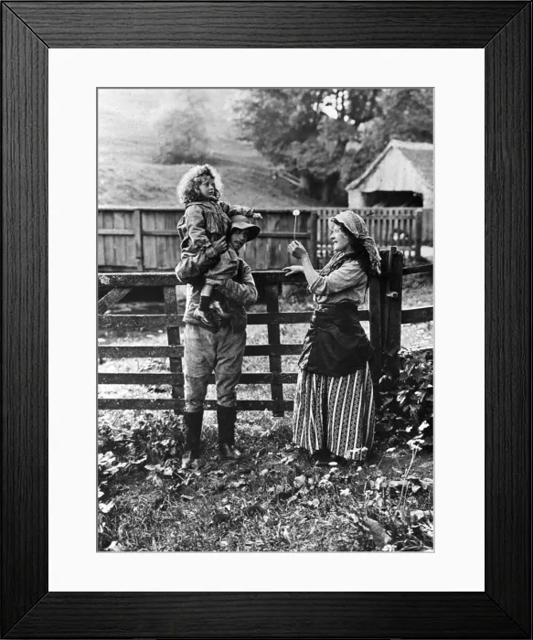 Framed Print : Village family, 1890s Framed Print : Village family, 1890s