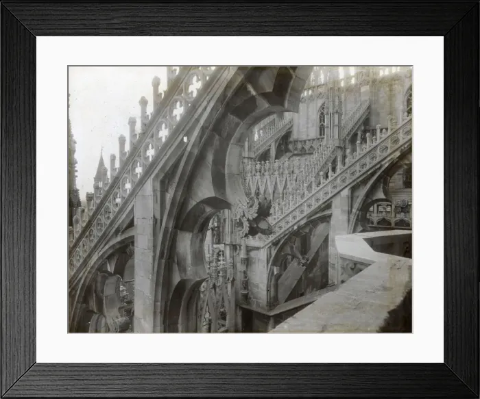 Framed Print : View on the roof, Milan Cathedral, Milan, Italy Framed Print : View on the roof, Milan Cathedral, Milan, Italy